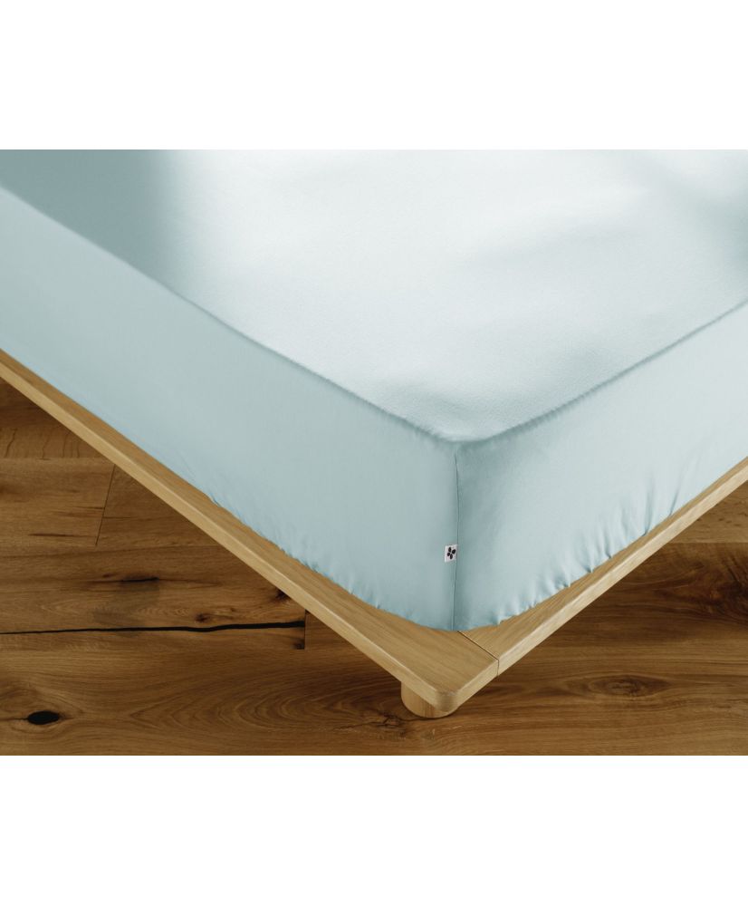 Drap housse 140 x 190 cm AMBRE Bleu Craie Drap housse 140 x 190 cm AMBRE Bleu Craie