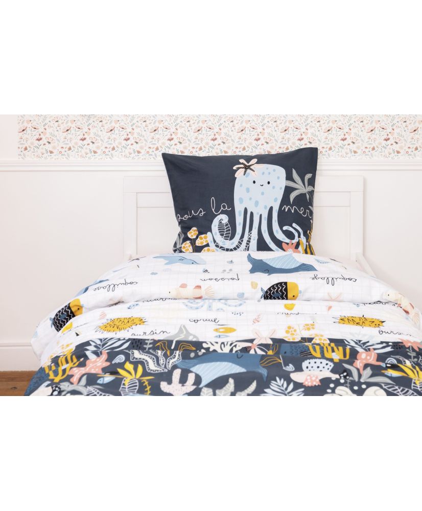 Parure de lit enfant 200 x 200 cm OCTOPIA Parure de lit enfant 200 x 200 cm OCTOPIA