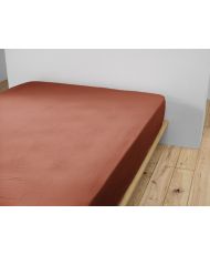 Fitted sheet 200 x 200 cm GAÏA Terracotta