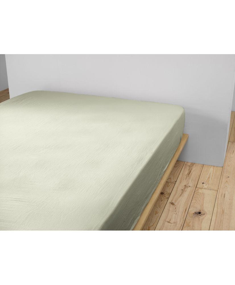 Drap housse 200 x 200 cm GAÏA Vert d'eau Drap housse 200 x 200 cm GAÏA Vert d'eau