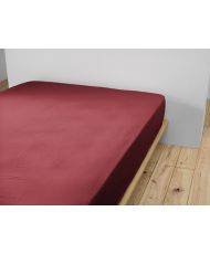 Drap housse 200 x 200 cm GAÏA Lie de vin