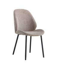 Set of 2 Dining room Chairs with gray velvet armrests and black feet