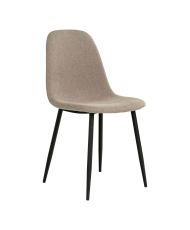 2 chaises de salle à manger en polyester pierre avec pieds noirs