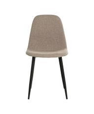 2 chaises de salle à manger en polyester pierre avec pieds noirs