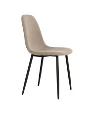 Set of 2 Dining room Chairs with gray velvet armrests and black feet