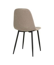 Set of 2 Dining room Chairs with gray velvet armrests and black feet