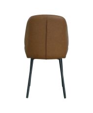 Lot von 2 Esszimmerstühle aus Kunstleder braun Vintage mit schwarzen Beinen