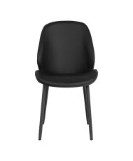 Set of 2 Dining room Chairs with gray velvet armrests and black feet