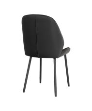 Set of 2 Dining room Chairs with gray velvet armrests and black feet