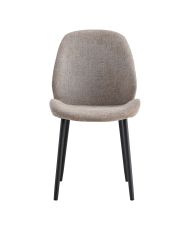 2 chaises de salle à manger confort en polyester pierre avec pieds noirs