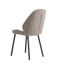 Lot von 2 Esszimmerstühle aus Kunstleder braun Vintage mit schwarzen Beinen