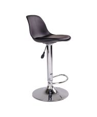 2 chaises de bar noire avec pieds chromés