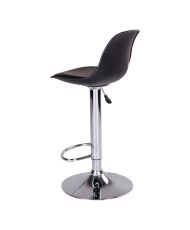 2 chaises de bar noire avec pieds chromés