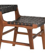 Set of 2 Dining room Chairs with gray velvet armrests and black feet