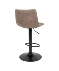 2 chaises de bar en microfibre marron clair avec pieds noirs