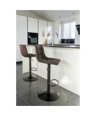 Set of 2 Dining room Chairs with gray velvet armrests and black feet