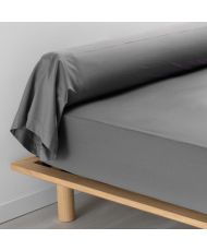 Anthracite percale bolster case 85 x 185 cm