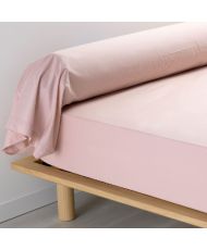 Taie de traversin en percale rose 85 x 185 cm