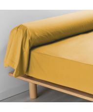 Honey yellow percale bolster case 85 x 185 cm