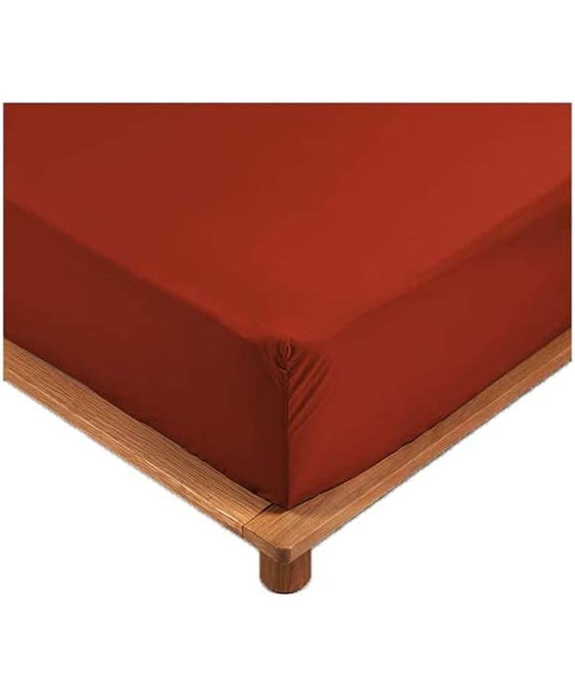 Red percale fitted sheet 140 x 190 cm with 30 cm cover Red percale fitted sheet 140 x 190 cm with 30 cm cover