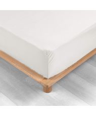 White percale fitted sheet 90 x 190 cm with 30 cm cover