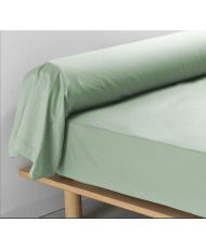 Taie de traversin en percale couleur sauge 85 x 185 cm