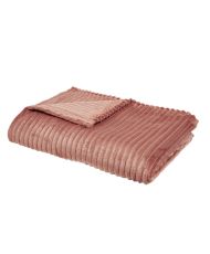 Soft & warm ribbed plaid blanket in terracotta 150 x 200 cm
