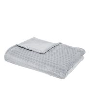 Couverture plaid galet doux & chaud acier 150 x 200 cm