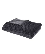 Couverture plaid galet doux & chaud fusain 150 x 200 cm