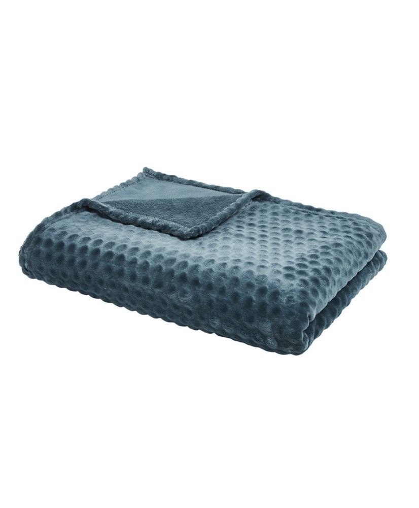 Soft & warm pebble plaid blanket in peacock blue 150 x 200 cm Soft & warm pebble plaid blanket in peacock blue 150 x 200 cm