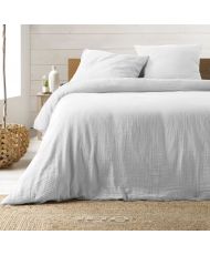 Biancheria da letto in garza di cotone bianco 240 x 220 cm