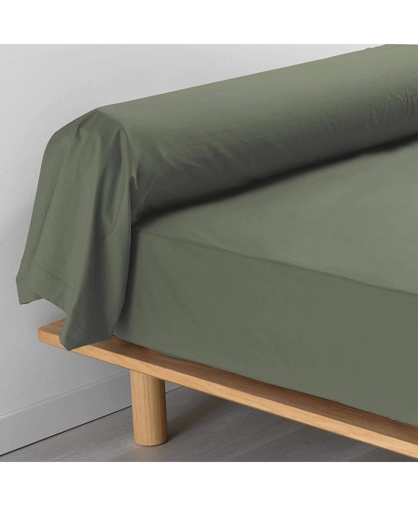 Khaki green percale bolster case 85 x 185 cm Khaki green percale bolster case 85 x 185 cm