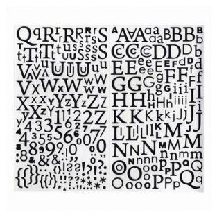  Alphabet autocollant paillettes noir 