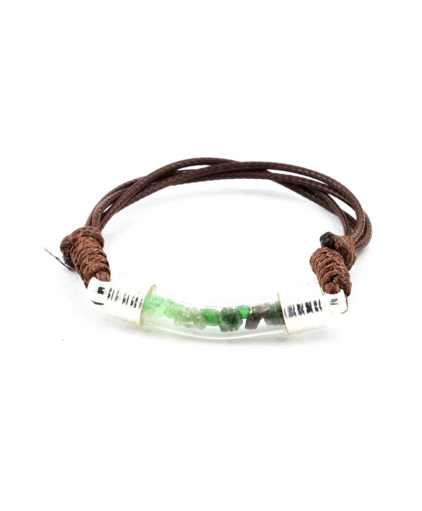 Pulsera de granate tsavorita cruda Pulsera de granate tsavorita cruda
