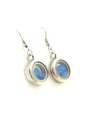 Boucles d'oreille Apatite bleu néon brut