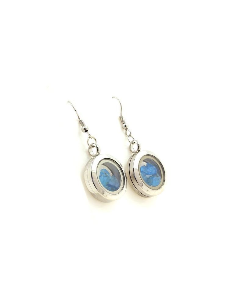 Boucles d'oreille Apatite bleu néon brut Boucles d'oreille Apatite bleu néon brut