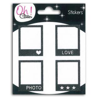  Stickers Polaroïd noirs 