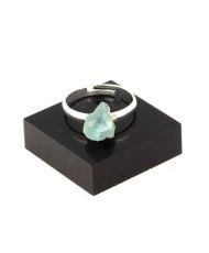 Anello acquamarina grezza placcato argento 9,24 carati