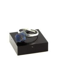 Anello con zaffiro grezzo placcato argento 16,53 carati