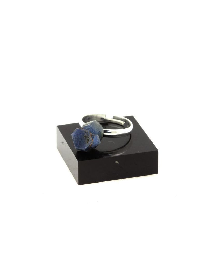 Anillo de zafiro en bruto bañado en plata de 16,53 quilates Anillo de zafiro en bruto bañado en plata de 16,53 quilates