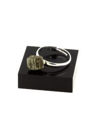 Ring aus rohem Pyrit, versilbert, 14,20 Karat