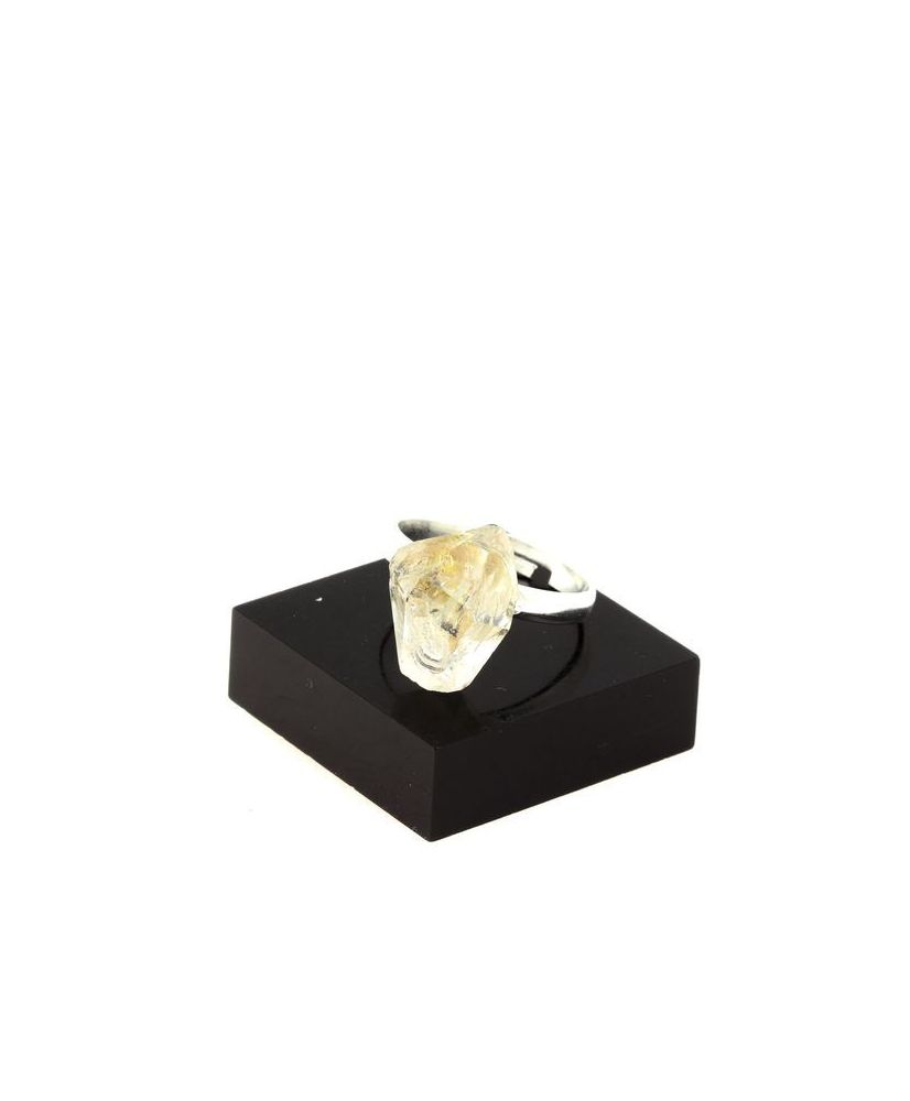 Bague Quartz pétrole brut plaqué argent 14.87 carats Bague Quartz pétrole brut plaqué argent 14.87 carats
