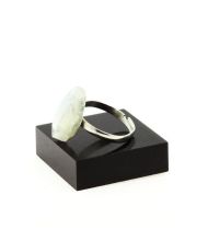 Anello pietra di luna grezza placcato argento 13,43 carati