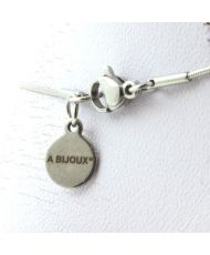 Collier 10 perles Quartz rose 8 mm Chaine en inox