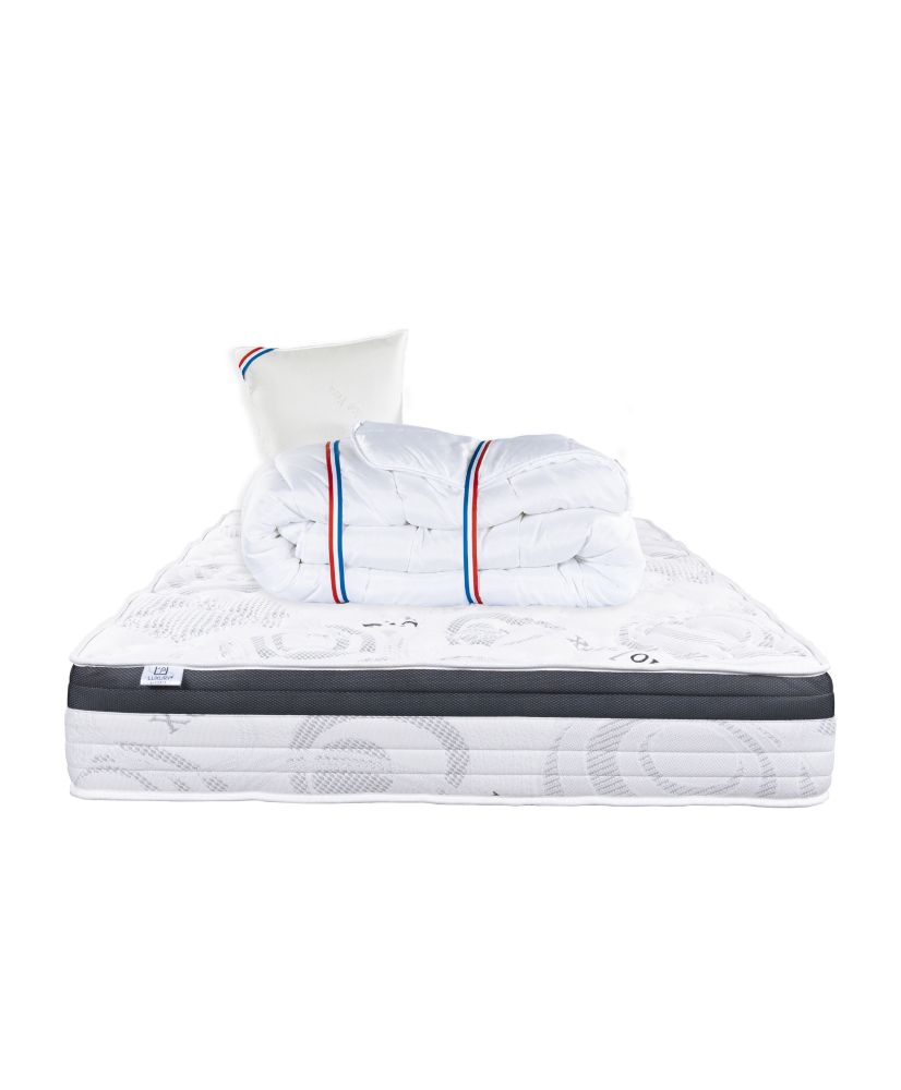 Sleeplux latex mattress 90 x 190 x 26 cm, summer-winter side, high density + pillow + duvet Sleeplux latex mattress 90 x 190 x 26 cm, summer-winter side, high density + pillow + duvet