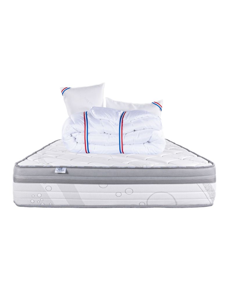 Matelas ferme Relaxation 140 x 200 x 26 cm, ressorts ensachés, mousse haute densité + 2 oreillers + couette Matelas ferme Relaxation 140 x 200 x 26 cm, ressorts ensachés, mousse haute densité + 2 oreillers + couette
