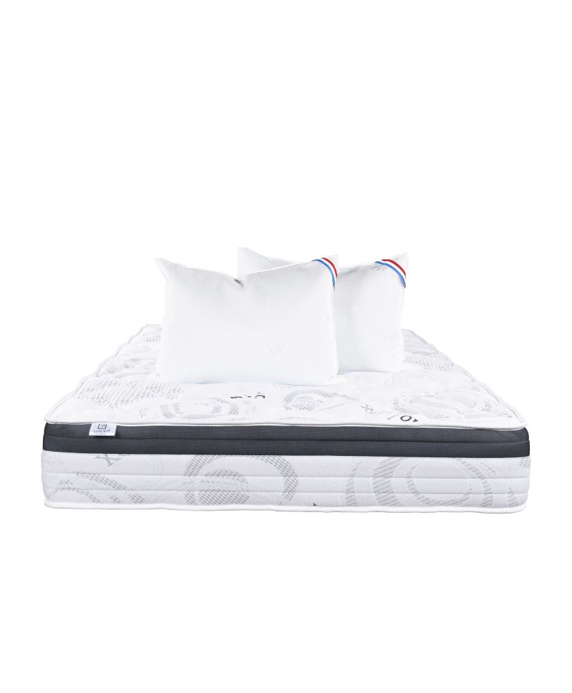 Colchón de látex Sleeplux 140 x 190 x 26 cm, cara verano-invierno, alta densidad + 2 almohadas Colchón de látex Sleeplux 140 x 190 x 26 cm, cara verano-invierno, alta densidad + 2 almohadas