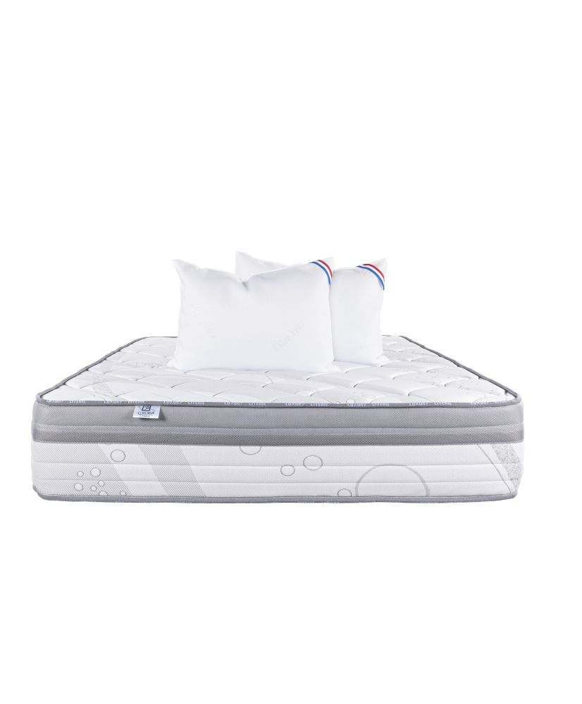 Matelas ferme Relaxation 140 x 200 x 26 cm, ressorts ensachés, mousse haute densité + 2 oreillers Matelas ferme Relaxation 140 x 200 x 26 cm, ressorts ensachés, mousse haute densité + 2 oreillers