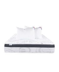 Sleeplux latex mattress 140 x 200 x 26 cm, summer-winter side, high density + 2 pillows