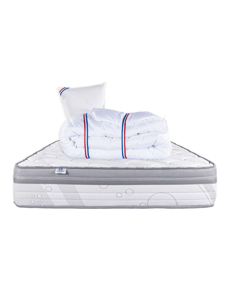 Relaxation firm mattress 90 x 190 x 26 cm, pocket springs, high density foam + pillow + duvet Relaxation firm mattress 90 x 190 x 26 cm, pocket springs, high density foam + pillow + duvet